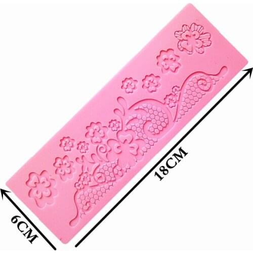 Small Flower Lace Mat Cake Mold Bakeware Baking Silicone Lace Mold Fondant Decoration Tools for Wedding Cake LS19