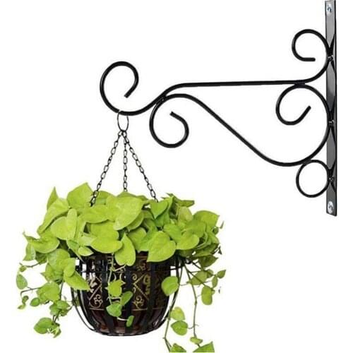 50% Hot sale New European Style Metal Wall Hanging Flower Pot Hook Iron Hanger Plants Garden Balcony Decor Planter Holder