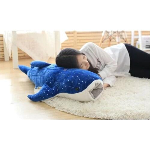 Stuffed plush toy large 120cm dark blue cartoon whale soft throw pillow Christmas gift b0859