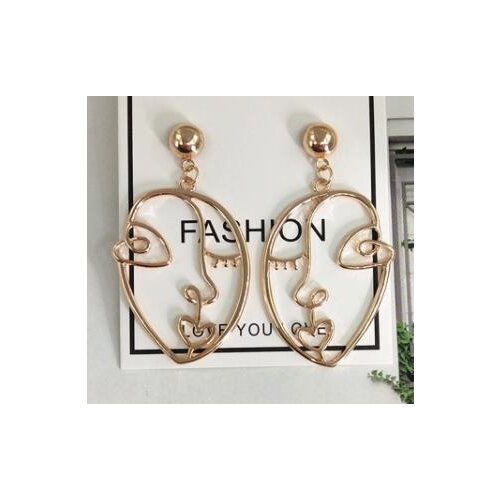 New Exaggerated abstract funny hollow face modeling metal Earrings For Women jewelry