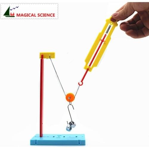 Wholesale homemade Pulley dynamometer DIY materials,home school educational kit,Fixed & Moving pulley experiments