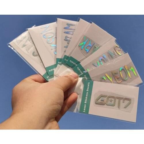 Kpop GOT7 Dazzling Laser Stickers For Fans Collection GOT7 Member Name Stikers For Lightstick Laptop Sticker Decor