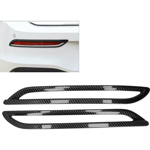 Pair of Rear Fog Light Frame Cover Trim Carbon Fiber Style Decor Fit for VW Golf 8 MK8 2020-2021