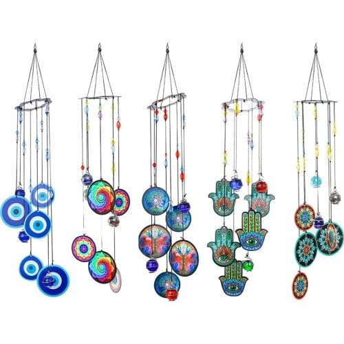 Printed Iron Metal Fengshui Memorial Wind Chimes Rainbow Maker Home Garden Outdoor Hanging Windchimes Balcony Decor