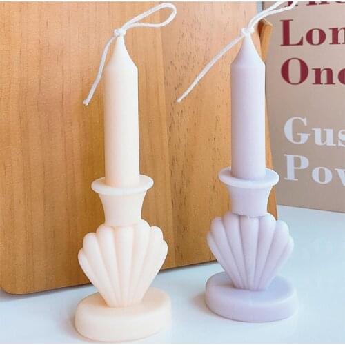 Tulip Candle Holder Candle Mold Handmade Shell Candle Making Wax Mold Flower Candle Silicone Mold