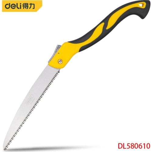 Deli DL580610 Folding Saw Used For Cutting Solid Wood, Field Branches, PVC Pipes, Bamboo, Etc.Camping Tools SK5 Hacksaw Blade