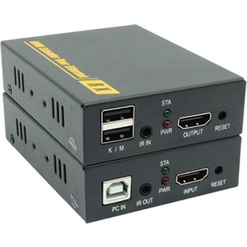 Newest HDMI KVM Extender TCP/IP Network KVM Extender High Quality 120m USB HDMI IR KVM Extender by CAT5e/6