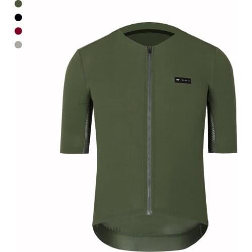 SPEXCEL 2021 New Coldback Fabric UPF 50+ Pro Aero Short sleeve cycling Jerseys Seamless No collar design zipper pocket green