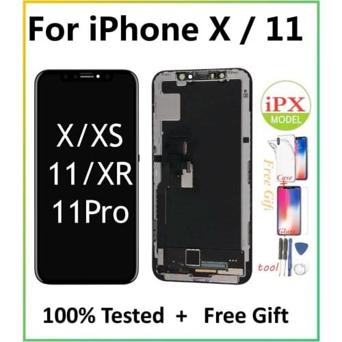 Pantalla LCD For iPhone X 11 LCD OLED Display Screen Digitizer Assembly Replacement Display For iPhoneX iPhone11 LCD with Gift