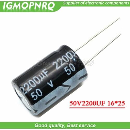 10PCS 50V2200UF 16*25mm 2200UF 50V Aluminum electrolytic capacitor