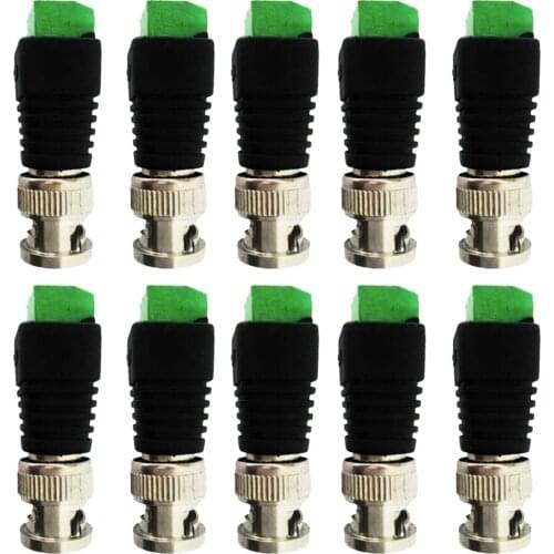 10pcs/lot Coax CAT5 To CCTV Coaxial Camera BNC Male Video Balun Connector Transceiver for CCTV Camera Surveillance Accessories