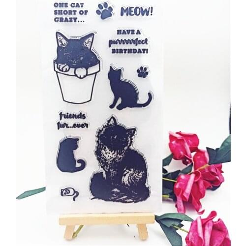 11*20CM Hot selling Cat transparent clear stamp / silicone seal roller stamp DIY scrapbook album / card production