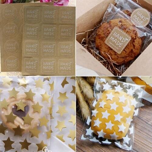 120Pcs Kraft Paper Stickers Round Gift Snack Decoration Stickers Baking Packaging Thank You Labels