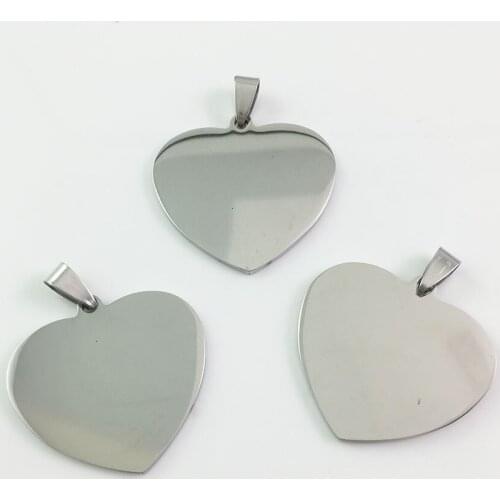 200pcs/lot Pendant Personalized Customized Engraved Stainless Steel Heart Shaped Pendant Pet ID Tag Pets keepsake