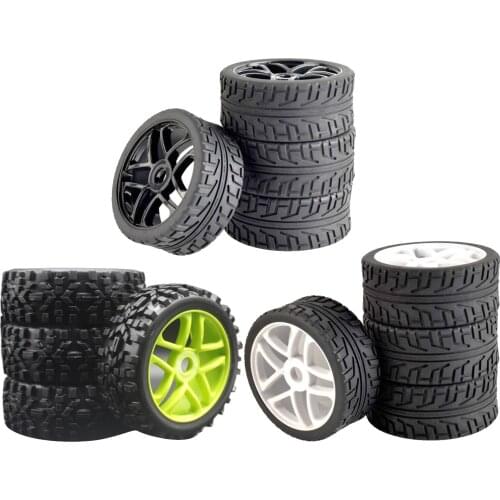 4pcs RC Car 1:8 Scale Buggy Short Course Tires Wheel sets Wildemess Type For HSP HoBao