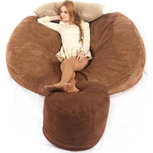 6PO unfilled Huge microsuede bean bag cover furniture,Giant soft bean bag comfy sac dropship