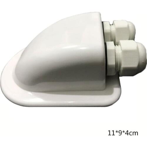 ABS Solar RV Yacht Stand Roof Duct Cable Entry Double Hole Round Junction Box White