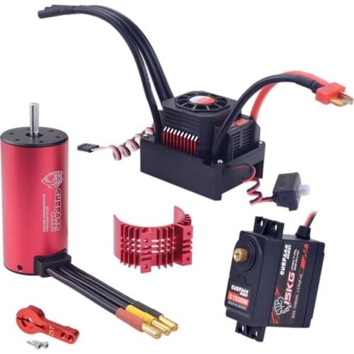 SURPASS HOBBY 3674 2250KV Brushless Motor+120A 2-3S Waterproof Brushless Esc for 1/8 Rc Models Buggy Drift Car Truck Toys