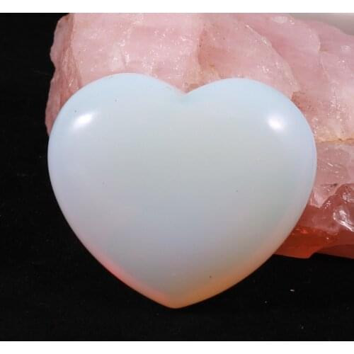 1pc Heart Shape Opal Stone beads No Hole for Jewelry Making Wedding Accessories 45mm Charms