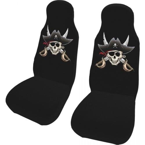 2 car chair cover: Older Broken Jolly Roger Skull Cross Bones Pirates car chair cover Will Make Fit Any Car/Truck/Van/RV/SUV