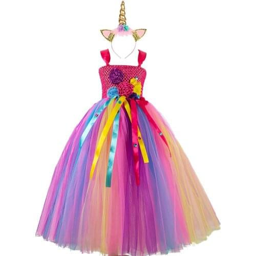 Flower Girl Wedding Party Long Decal Sequin Dress Girls Birthday Eucharist Party Role Play Mesh Princess Pink Flower Dress