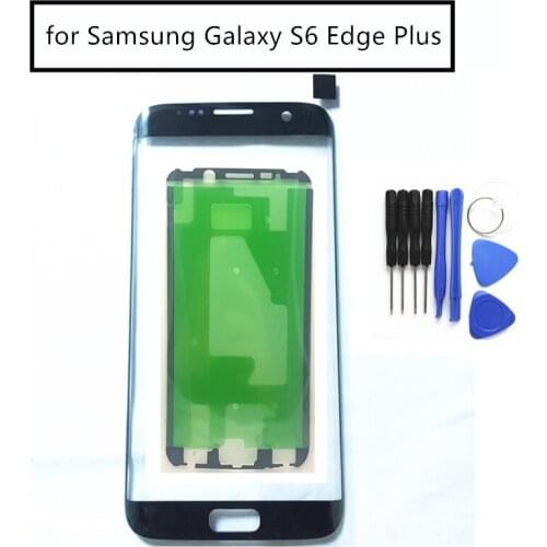 For Samsung Galaxy S6 Edge Plus G928F Touch Screen Front Glass Touch Panel Cover Front Outer Glass Lens Repair Parts + 3M Glue