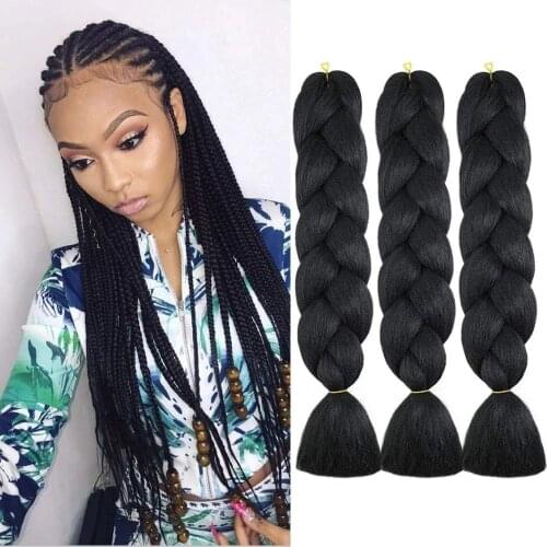Kanekalon 24 inch 100G Jumb Braids Ombre Braiding Hair Extension Colors Synthetic Braiding Hair Extensions