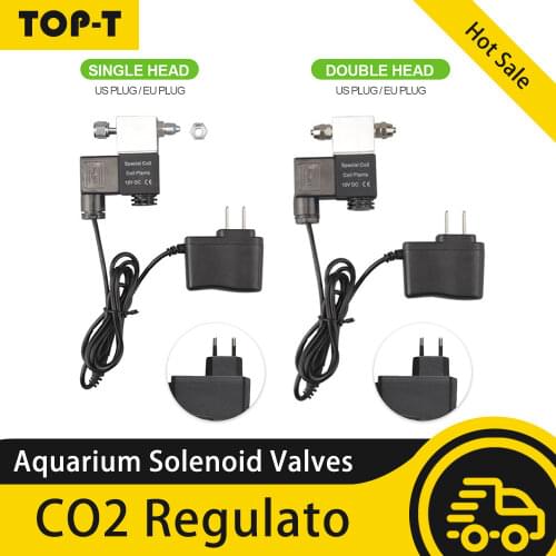 12V Aquarium Solenoid Valves CO2 System Regulator Aquarium Accessories Electric Low Temperature Magnetics Valves for Fish Tanks