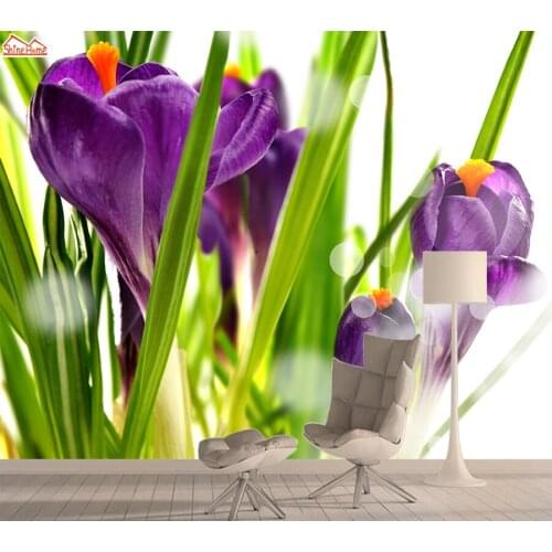3d Photo Nature Mural Wallpaper Wallpapers for Living Room Crocus Contact Wall Paper Papers Home Decor Walls Flower Murals Rolls