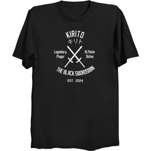 Anime Sword Art Online T Shirt Male Kirigaya Kazuto Asuna Graphic Men Harajuku Kawaii Aesthetic Short Sleeve Men T Shirt