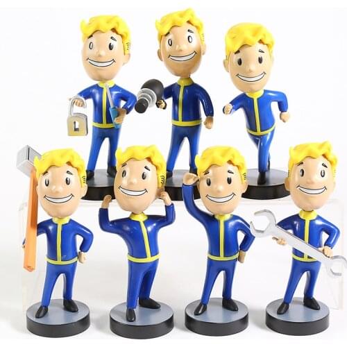 Fallout Vault Boy Bobble Head Doll PVC Figure Collectible Model Toys 7 Styles