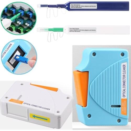 Fiber end face cleaning box With box core SC/LC/FC/ST Ferrule end face Cleaning pen 2.5mm 1.25mm Fiber wipe box Cleaner tool