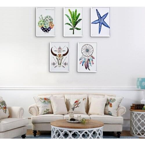 Creative Simple Small Fresh Wall Decoration Iron Painting Ins Fresh Living Room Bedroom Wall Decoration Iron Wall Hanging