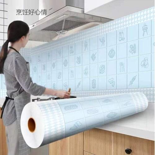 Kitchen Nanofilm Wall Stickers Waterproof Oil Proof Aluminum Foil Stickers Furniture Desktop Cabinet Self-Adhesive Wallpaper