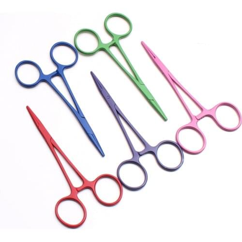 5 inch 13cm Multifunction Stainless Steel Straight Tip Forceps Pliers Pets Hemostat Tool Durable Hemostasis Aid Precision Tweeze