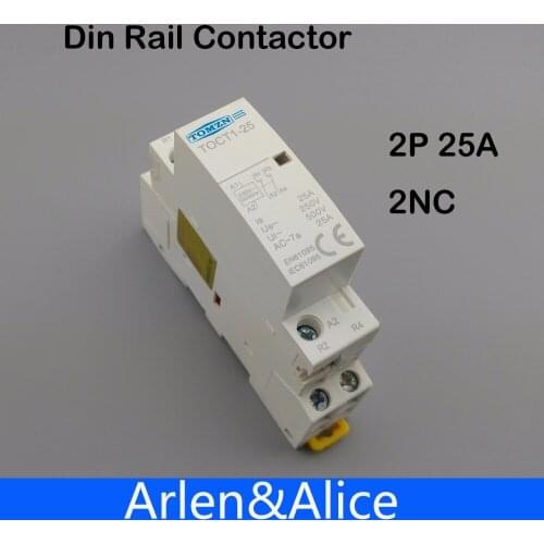 TOCT1 2P 25A 2NC 220V/230V 50/60HZ Din rail Household ac Modular contactor two normal close