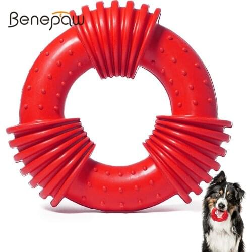 Benepaw Strong Interactive Dog Toys For Aggressive Chewers Safe Rubber Chew Pet Puppy Toys For Training Teething Easy To Clean