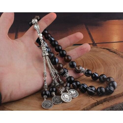 Islam Tespih Muslim Rosary Beads 33 Prayer Rosary for Men Bracelet For Men Accessories agate stone Handmade Made in turkey