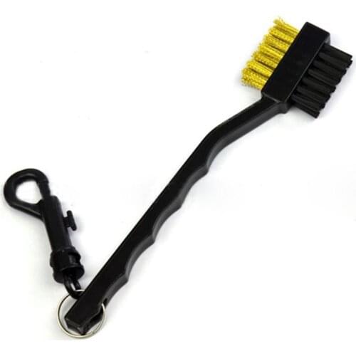 Hot 2 Sided Brass Wires Nylon Cleaning Kit Tool Golf Brush Clip Groove Ball Cleaner Gof Accessories Golf Training Aids