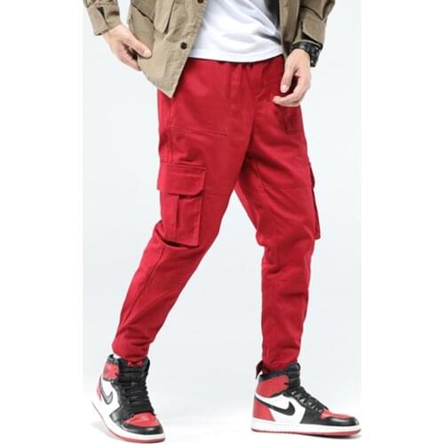Spring Autumn Korean style Streetwear Casua cargo pants men casual loose Tooling beam pants for men linen trousers,M-3XL