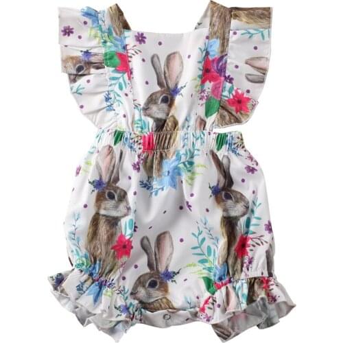 Baby Bodysuit Newborn Kids Baby Girl Easter Clothes Bunny Sleeveless Bodysuits Jumpsuit Bodysuit Outfits
