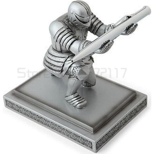 Knight Pen Stand Table Decoration Knight Pen Holder Home Decoration Desktop Pendant Figurine Executive Soldier
