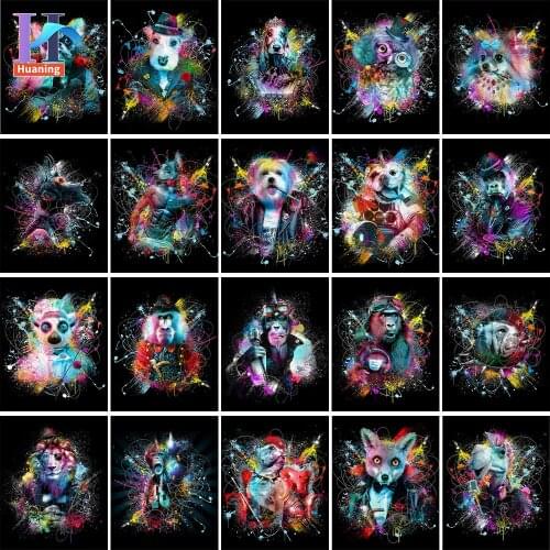 Paint By Numbers For Adults With Frame Acrylic Colorful Animals Hand Painted Oil Painting By Numbers For Home Decor Art Gift