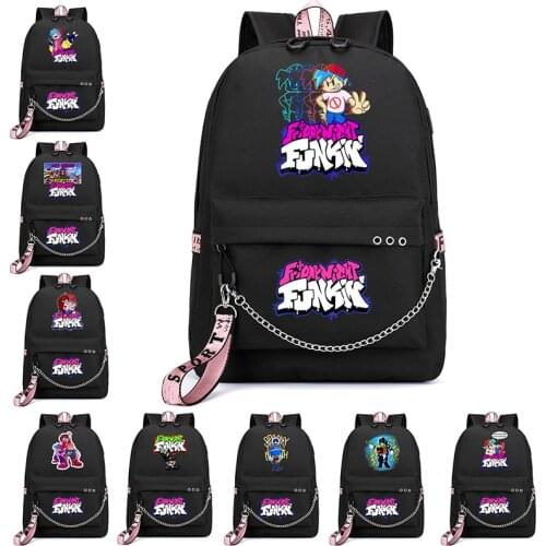 Friday Night Funkin Usb Charging Backpacks Mochila Cute Backpacks Back To School Bookbag 16 Inch Waterproof Teenager School Bags