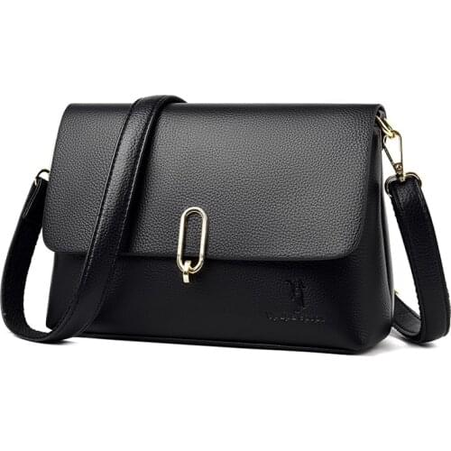 Elegant Small Flap Crossbody Bag 2021 Women Brand Designer Handbag Black Messenger Bag Female Quality Pu Leather Shoulder Bags