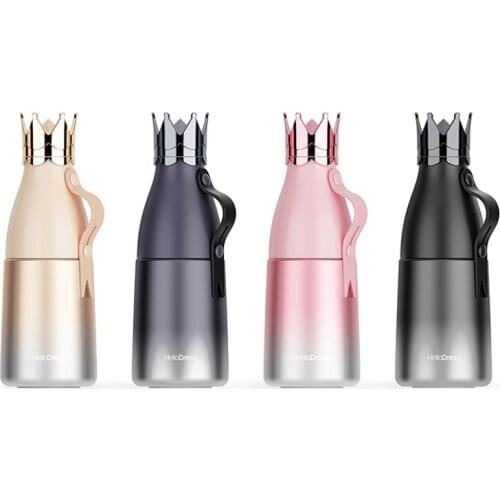 3D Crown Cartoon Thermos Cup Student Home Outdoor Boutique Handy Water Cup For Girl and woman