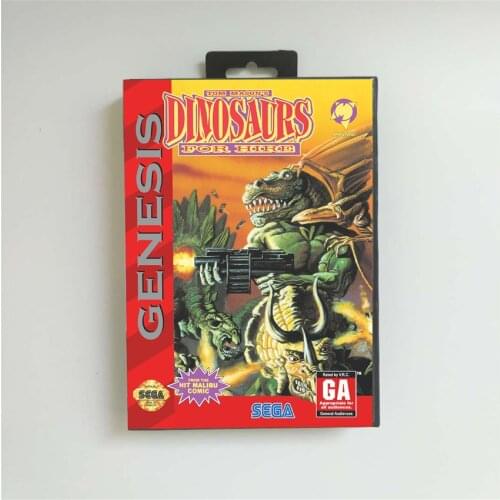 Tom Masons Dinosaurs for Hire - USA Cover With Retail Box 16 Bit MD Game Card for Sega Megadrive Genesis Video Game Console