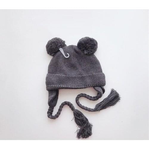 Baby Hat Winter Boy Earflap Fleece Beanie Girl Pompom Knit Autumn Warm Skiing Outdoor Accessory For Toddlers