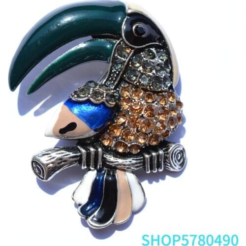 Vintage Jewelry Multi Color Cute Parrot Brooches for Women Rhinestone Birds Brooch Enamelled Pin Ladies Gifts Party Decoration