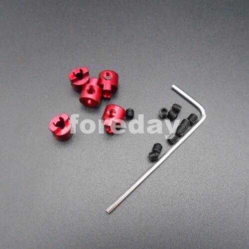10PCS 3MM Aluminum Propeller shaft Connector rowlock Crutch Model ship Boat Red HQ Inner dia. 3mm Outer:7mm *FD457X10